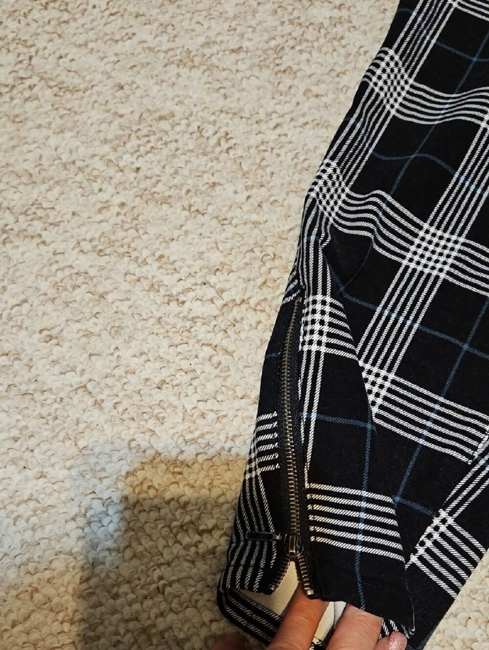torrid Black & White Plaid Cropped Pants With Side Zippers - Picture 2 of 7